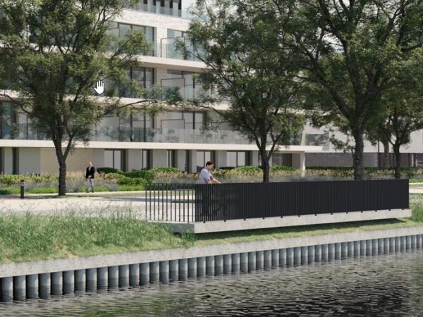 Render van het waterterras aan de vaart
