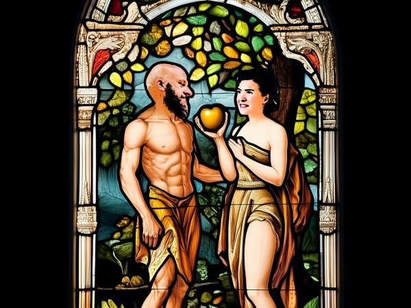 Adam en Eva zeggen sorry - door De Kempvader © c Stinus Van Grieken