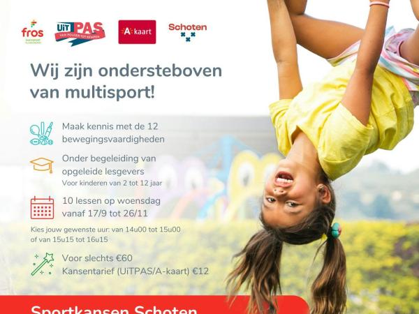 Lessenreeks Breed Motorische Ontwikkeling Schoten (2 t/m 12 jaar) © Fros Multisport Vlaanderen