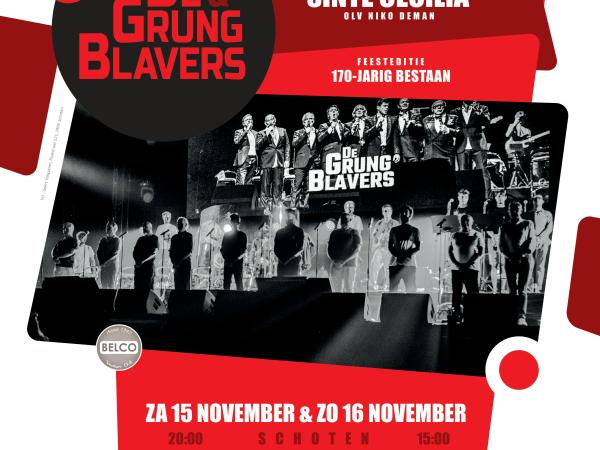 Koninklijke Harmonie Sinte Cecilia Schoten viert haar 17-jarig bestaan met De Grungblavers © de communicatiestudio bv