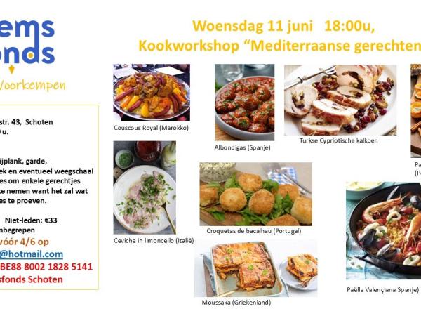 Kookworkshop Mediterrane gerechten © Willemsfonds Schoten