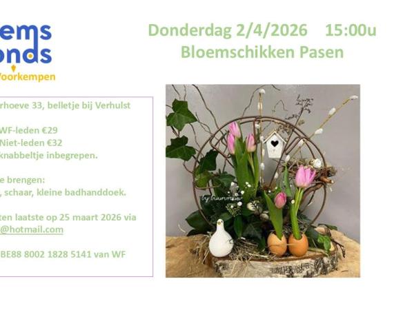 Bloemschikken voor Pasen © Willemsfonds Schoten