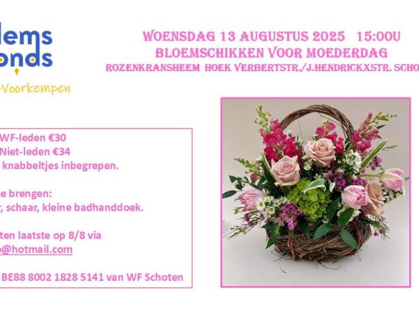 Bloemschikken voor moeder © Willemsfonds Schoten