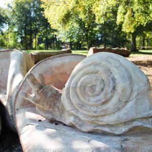 Oude boomstammen krijgen nieuw leven als picknickbank